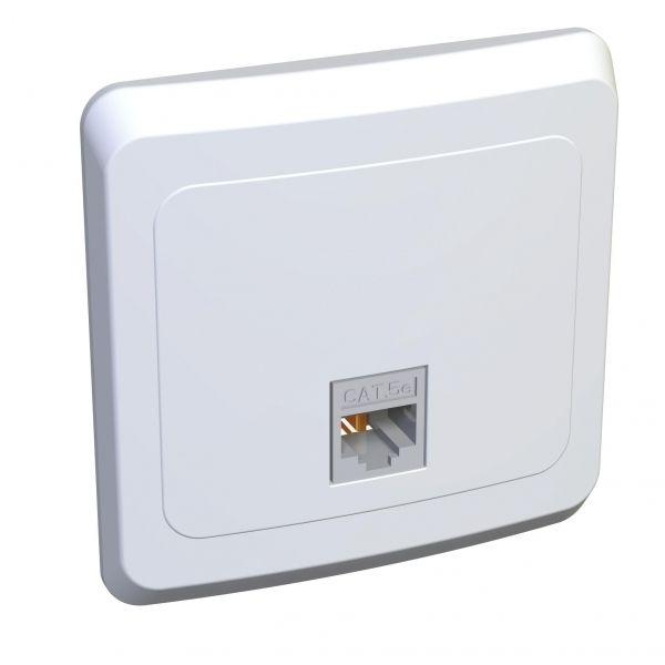 розетка компьютерная 1-м сп этюд rj45 кат.5e бел. se komc-001b с доставкой по МСК, категория розетка медная коммуникационная (витая пара)