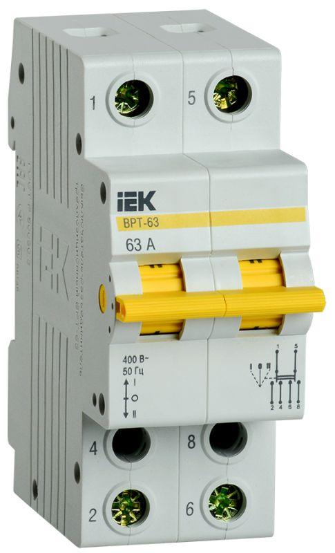 выключатель-разъединитель трехпозиционный 2п врт-63 63а iek mpr10-2-063 с доставкой по МСК, категория выключатель/переключатель модульный для распределительного щита