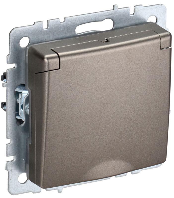 розетка brite рсбш10-3-44-брш 16а ip44 с заземл. защ. шторки с крышкой шампань iek br-r16-16-44-k37 с доставкой по МСК, категория розетка штепсельная