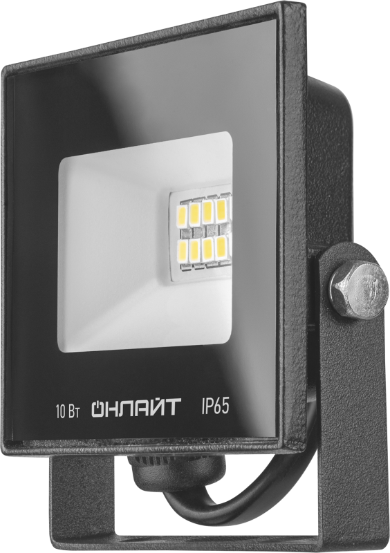 прожектор светодиодный 71 656 ofl-10-4k-bl-ip65-led 10вт 4000к ip65 800лм черн. онлайт 71656 с доставкой по МСК, категория светильник направленного света/ прожектор/ даунлайт