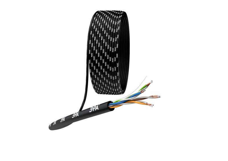 кабель витая пара u/utp кат.5e 4х2х24awg solid cca pe outdoor simple черн. (м) эра б0044436 с доставкой по МСК, категория кабель для связи и передачи данных