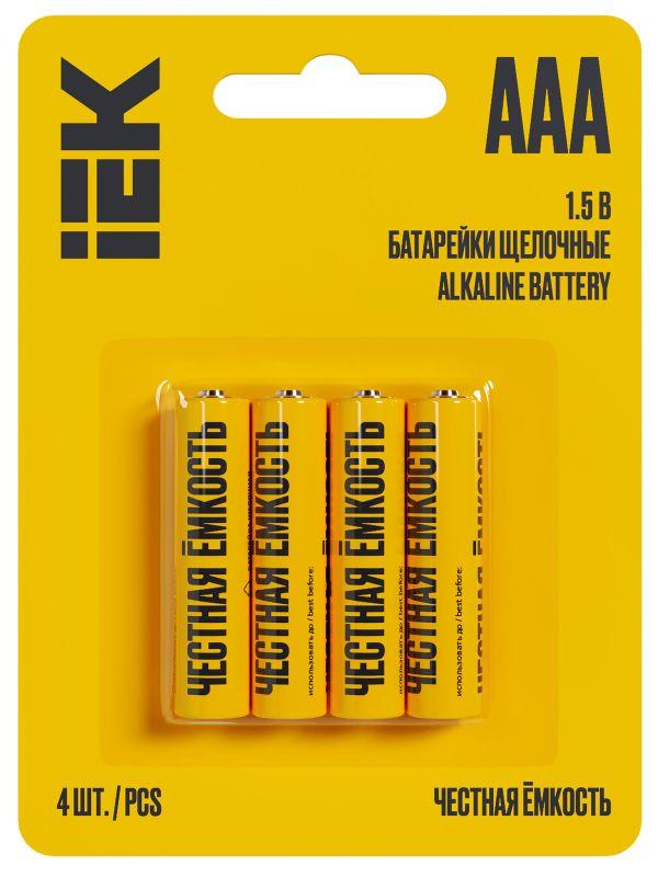 элемент питания алкалиновый aaa/lr03 alkaline (блист.4шт) iek abt-lr03-op-l04 с доставкой по МСК, категория гальванический элемент