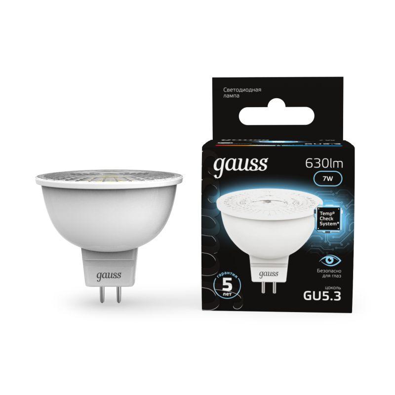 лампа светодиодная black 7вт mr16 софит 4100к нейтр. бел. gu5.3 630лм gauss 101505207 с доставкой по МСК, категория лампа светодиодная