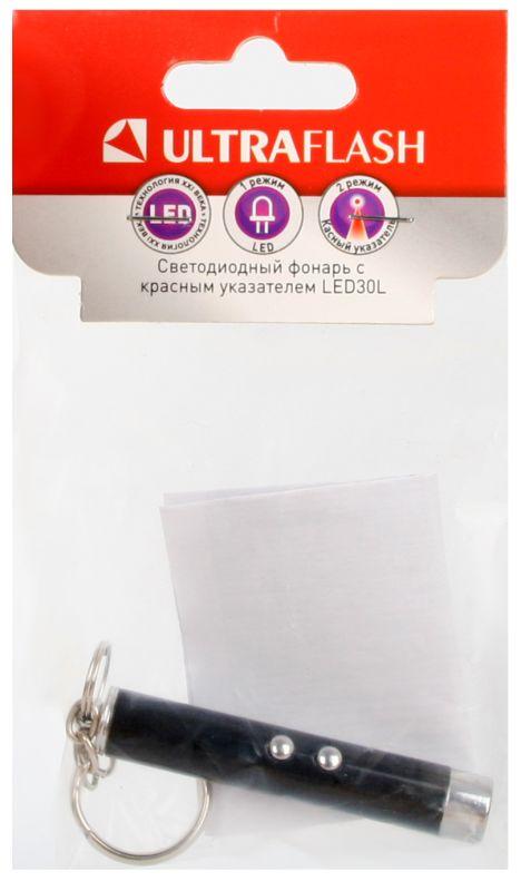 фонарь led30l (1led+лазерная указка 3хag3 блист-пакет черн.) ultraflash 12325 с доставкой по МСК, категория фонарь карманный, ручной электрический