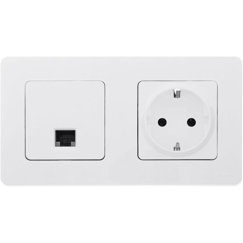розетка компьютерная inspiria rj45 кат.5e utp бел. leg 673825 с доставкой по МСК, категория розетка медная коммуникационная (витая пара)