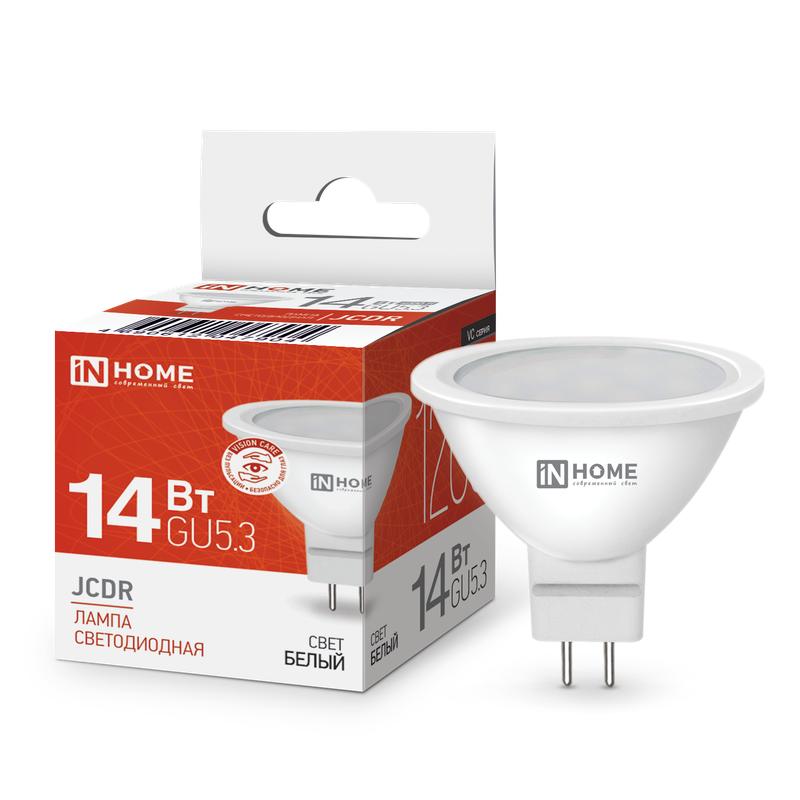 лампа светодиодная led-jcdr-vc 14вт gu5.3 4000к 1260лм in home 4690612047904 с доставкой по МСК, категория лампа светодиодная