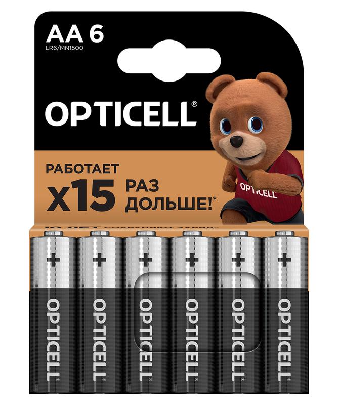 элемент питания алкалиновый aa/lr6 (блист. 6шт) basic opticell 5051006 с доставкой по МСК, категория гальванический элемент