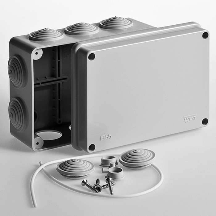 коробка распределительная оп 150х110х70мм ip55 ruvinil 67053 с доставкой по МСК, категория распределительная коробка/корпус для монтажа на стене и на потолке