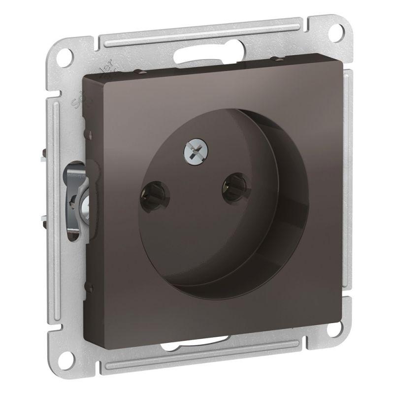 розетка 1-м сп atlasdesign 16а ip20 без заземл. без защ. шторок механизм мокко se atn000641 с доставкой по МСК, категория розетка штепсельная