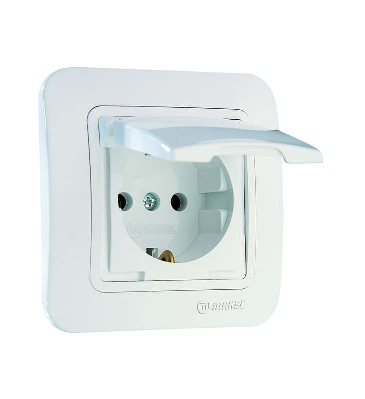 розетка 1-м сп lillium 16а ip20 без заземл. с крышкой бел./бел. makel 70029 с доставкой по МСК, категория розетка штепсельная
