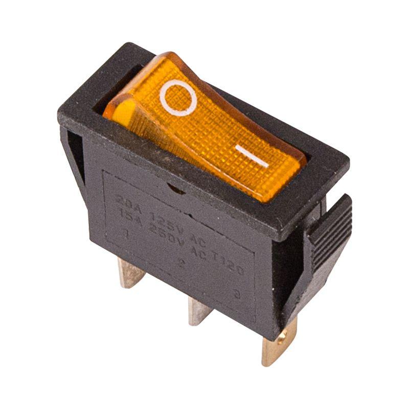 выключатель клавишный 250в 15а (3с) on-off rwb-404 sc-791 irs-101-1c желт. с подсветкой rexant 36-2212 с доставкой по МСК, категория кнопка нажимная в сборе