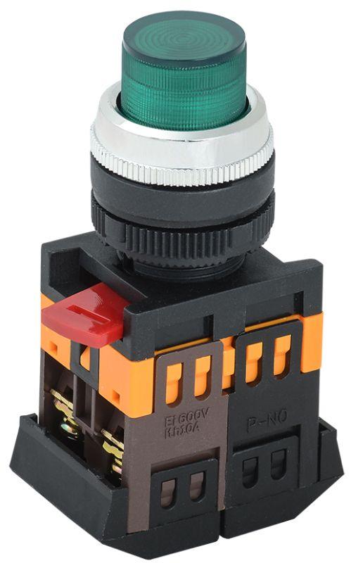 кнопка ablfp-22 d22мм 1з+1р 240в неон зел. iek bbt20-ablfp-k06 с доставкой по МСК, категория кнопка нажимная в сборе