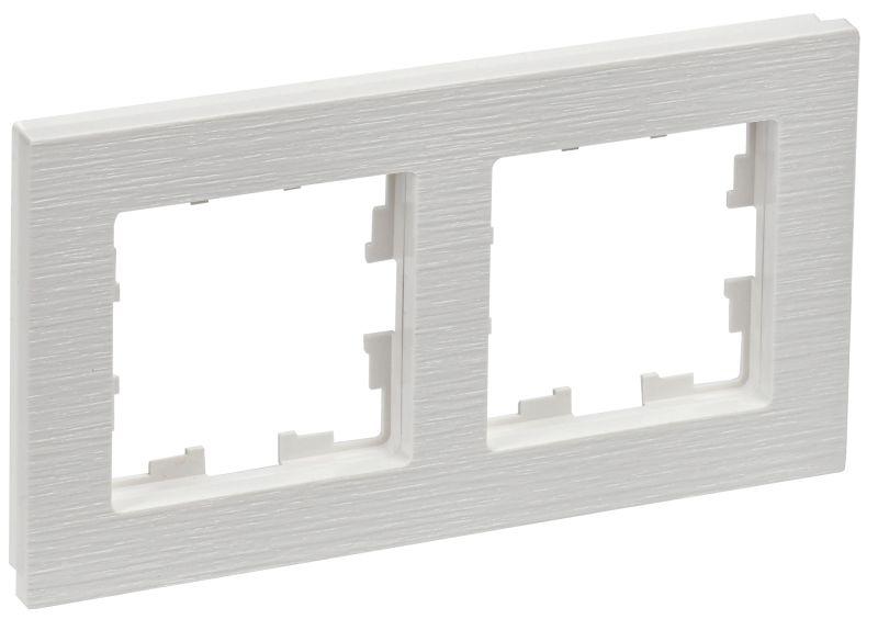 рамка 2-м brite ру-2-бр бел. рифленый iek br-m22-51-k01 с доставкой по МСК, категория рамка декоративная для электроустановочных устройств