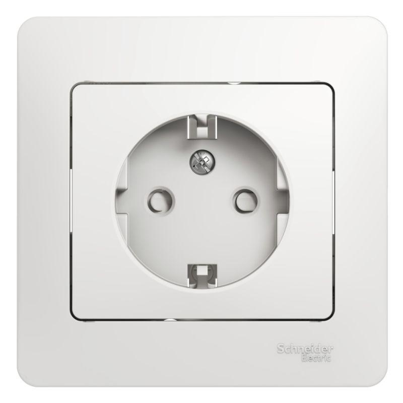 розетка 1-м сп glossa 16а ip20 с заземл. защ. шторки в сборе бел. se gsl000144 с доставкой по МСК, категория розетка штепсельная