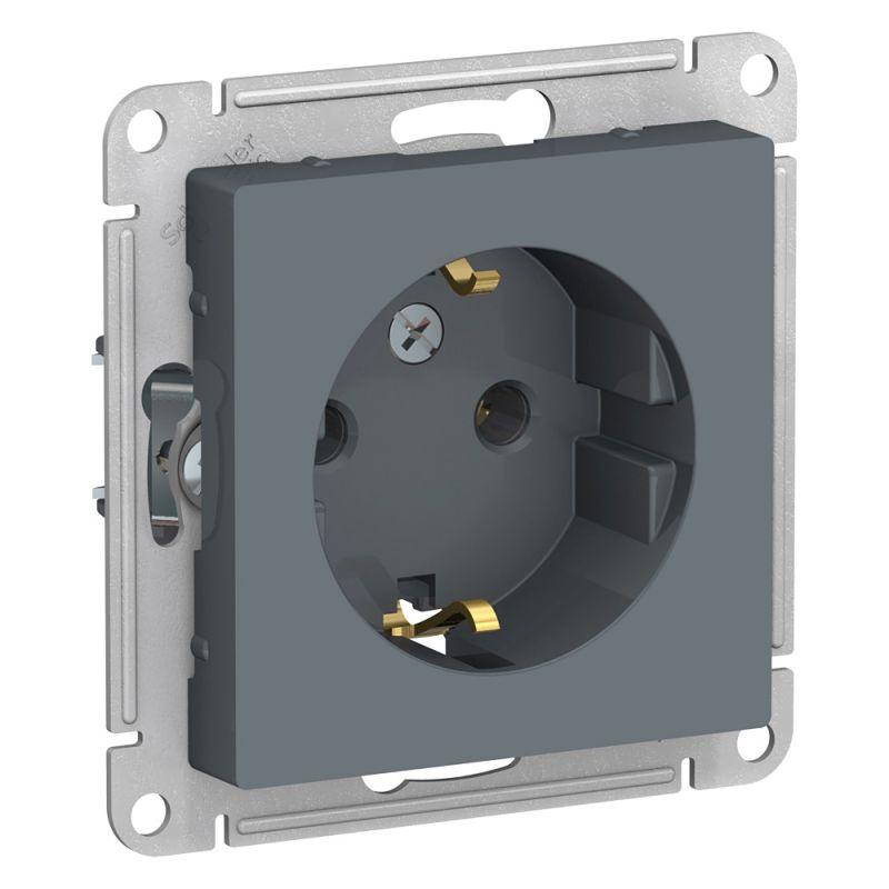розетка 1-м сп atlasdesign 16а ip20 с заземл. механизм грифель se atn000743 с доставкой по МСК, категория розетка штепсельная