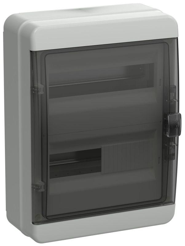 корпус пластиковый кмпн-24 ip65 черн. прозр. дверь tekfor iek tf5-kp72-n-24-65-k03-k02 с доставкой по МСК, категория щиток распределительный малогабаритный