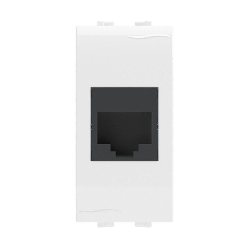 розетка компьютерная 1-м сп 1мод. brava rj45 кат.5e бел. dkc 76654b с доставкой по МСК, категория розетка медная коммуникационная (витая пара)