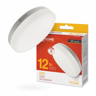 лампа светодиодная led-gx53-vc 12вт таблетка 3000к тепл. бел. gx53 1140лм 230в in home 4690612020785 с доставкой по МСК, категория лампа светодиодная