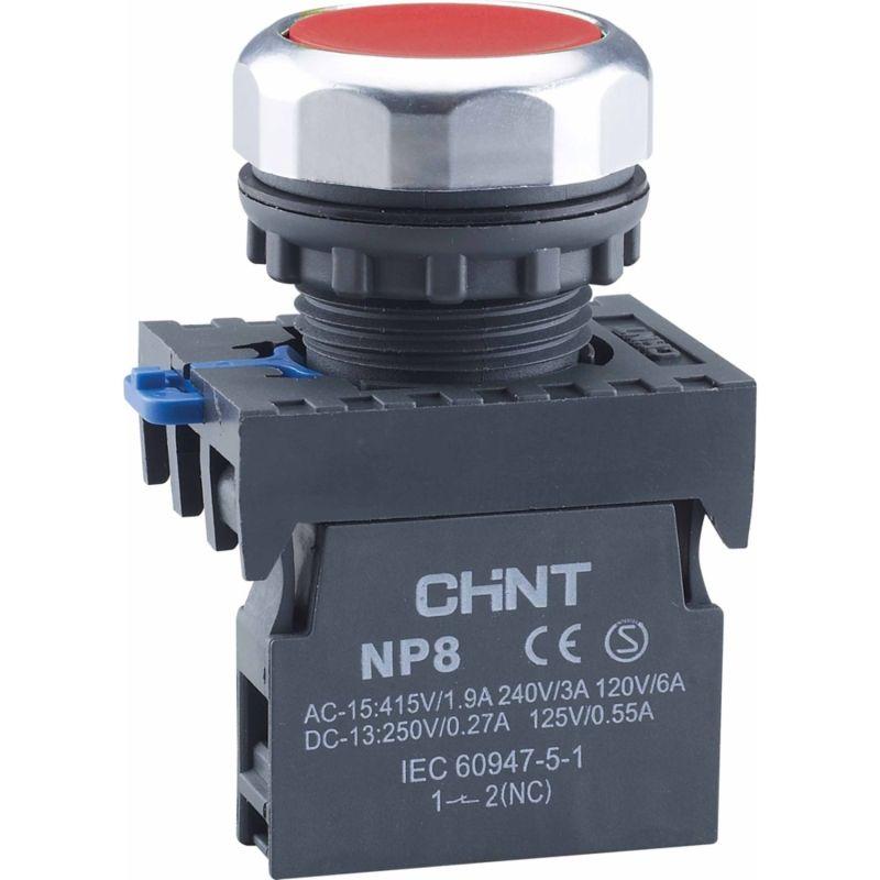 кнопка управления np8-11bn/4 без подсветки красн. 1но+1нз ip65 (r) chint 667114 с доставкой по МСК, категория кнопка нажимная в сборе