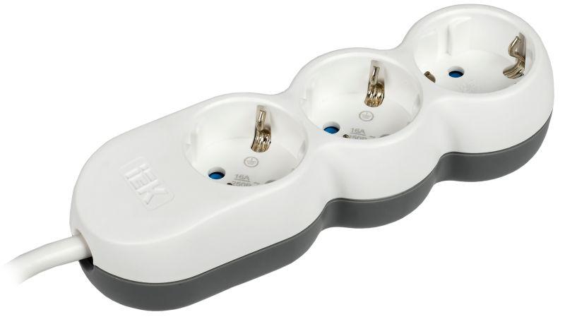 удлинитель 3х3м с заземл. 16а ip20 uno у03 2p+pe 250в 3х1.5 iek wyp53-16-03-03-z с доставкой по МСК, категория блок розеток, удлинитель