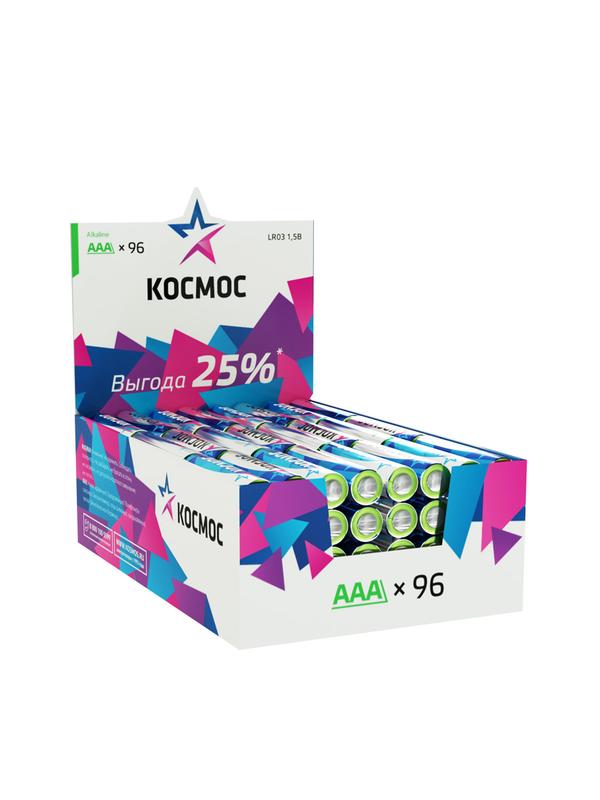элемент питания алкалиновый aaa/lr03 (уп.96шт) космос koclr03_96box с доставкой по МСК, категория гальванический элемент