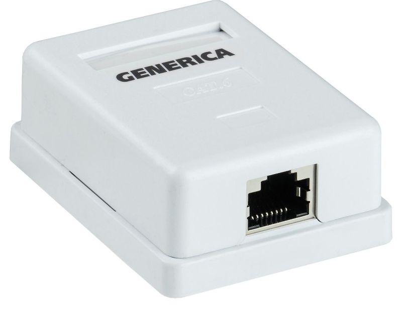 розетка компьютерная 1-м оп rj45 кат.5e ftp generica cs2-1c5ef-12-g с доставкой по МСК, категория розетка медная коммуникационная (витая пара)