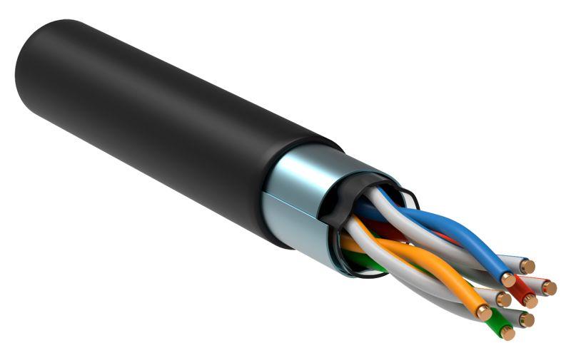 кабель витая пара f/utp кат.5e 4х2х24awg solid cu ldpe outdoor черн. (м) generica bc3-c5e04-339-305-g с доставкой по МСК, категория кабель для связи и передачи данных