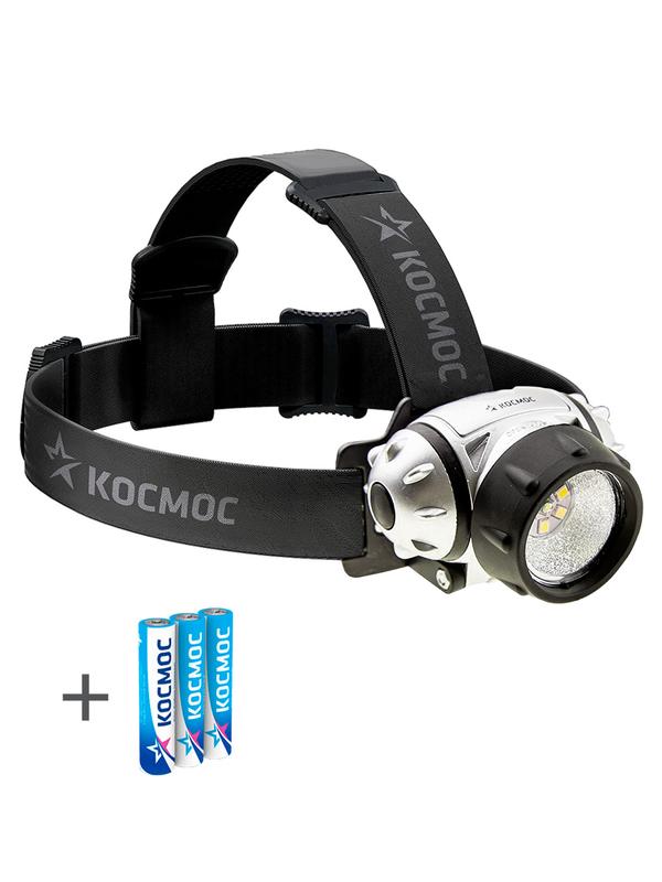 фонарь налобный h19led 1вт xpe led + 6 smd led 3хaaa/r03 космос koc-h19-led с доставкой по МСК, категория фонарь карманный, ручной электрический