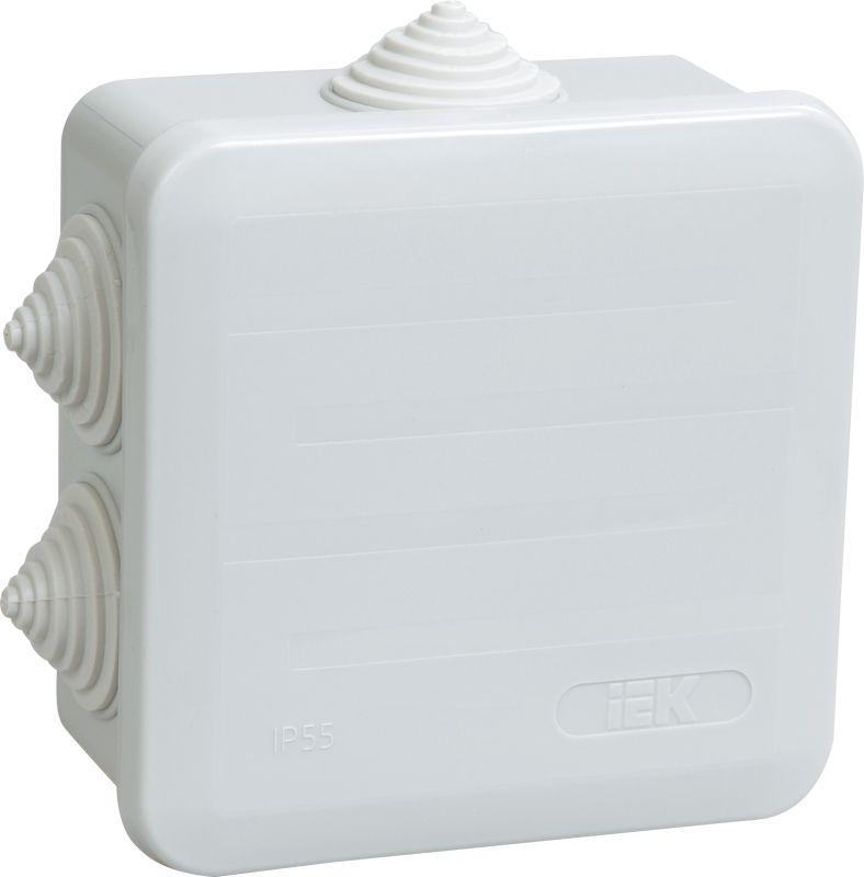 коробка распаячная оп 100х100х50 ip44 км41255 iek ukoz11-100-100-050-k41-44 с доставкой по МСК, категория распределительная коробка/корпус для монтажа на стене и на потолке