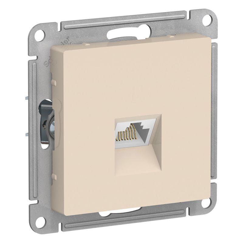 розетка компьютерная 1-м atlasdesign rj45 кат.5e механизм беж. se atn000283 с доставкой по МСК, категория розетка медная коммуникационная (витая пара)