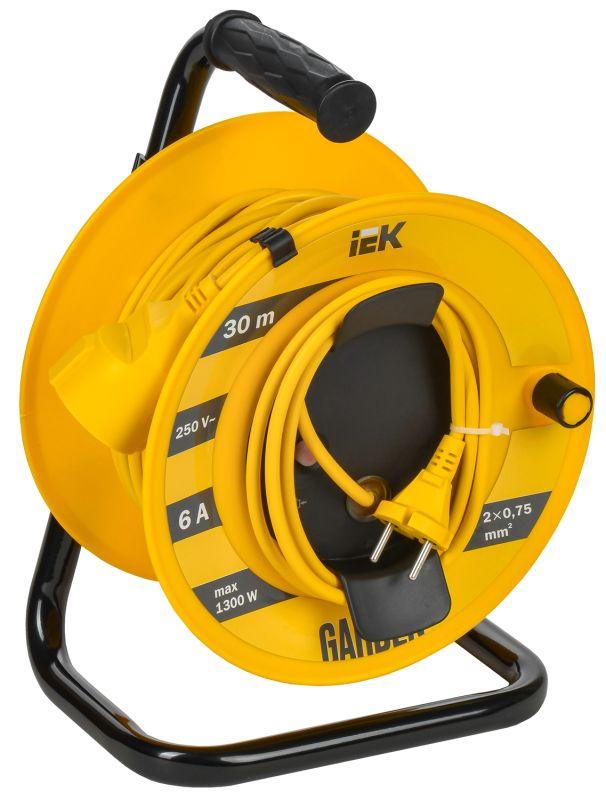 удлинитель на катушке 1х30м garden ук30 2p 2х0.75кв.мм iek gd-kp40-06-01-30 с доставкой по МСК, категория удлинитель кабельный на катушке/барабане