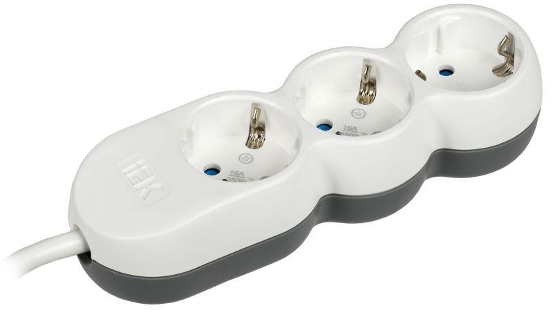 удлинитель 3х5м с заземл. 16а ip20 uno у03 2p+pe 250в 3х1.5 iek wyp53-16-03-05-z с доставкой по МСК, категория блок розеток, удлинитель