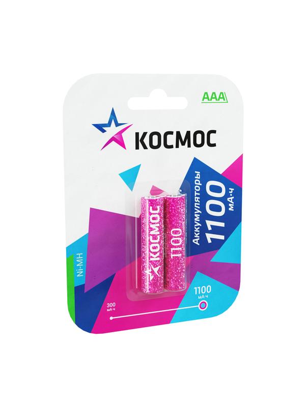 аккумулятор aaa/r03 1100ма.ч ni-mh (блист.2шт) космос kocr03nimh(1100mah) с доставкой по МСК, категория батарея аккумуляторная