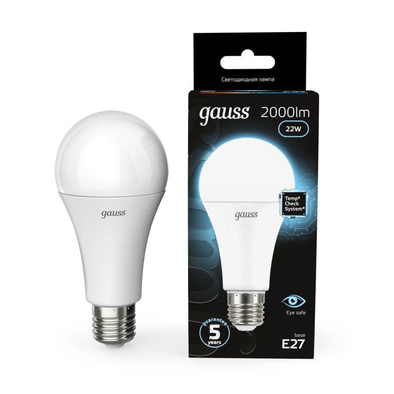 лампа светодиодная black 22вт a70 грушевидная 4100к нейтр. бел. e27 2000лм gauss 102502222 с доставкой по МСК, категория лампа светодиодная