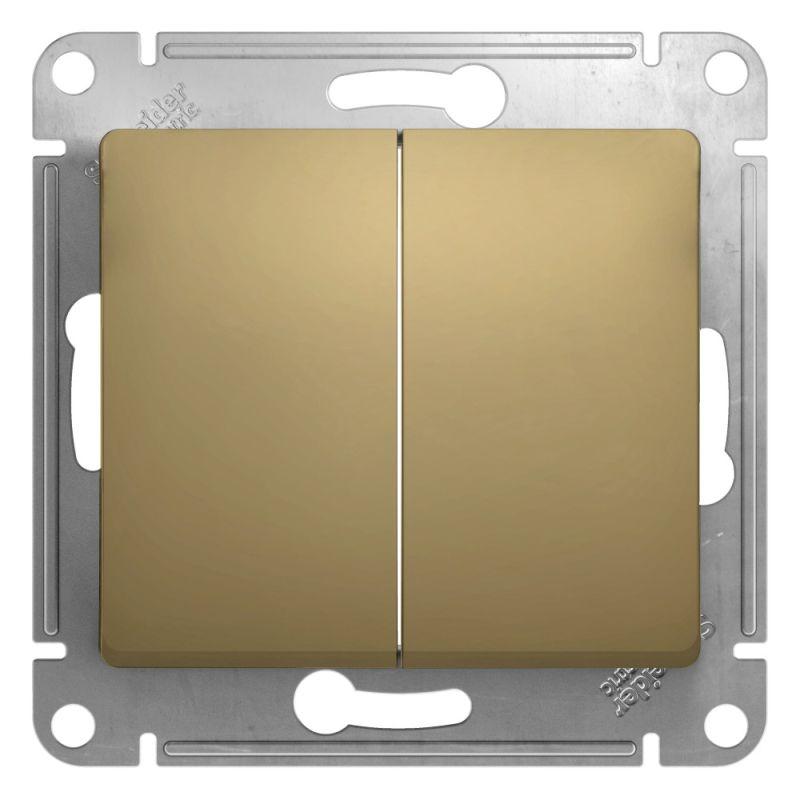 переключатель проходной 2-кл. сп glossa 10а ip20 (сх. 6/2) 10ax механизм титан se gsl000465 с доставкой по МСК, категория выключатели, переключатели