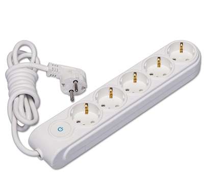 удлинитель 5х5м с заземл. 16а ip20 с выкл. защ. шторки makel n5310063 с доставкой по МСК