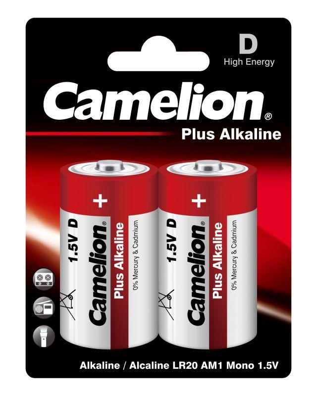 элемент питания алкалиновый d/lr20 1.5в plus alkaline lr20-bp2 bl-2 (блист.2шт) camelion 1654 с доставкой по МСК, категория гальванический элемент