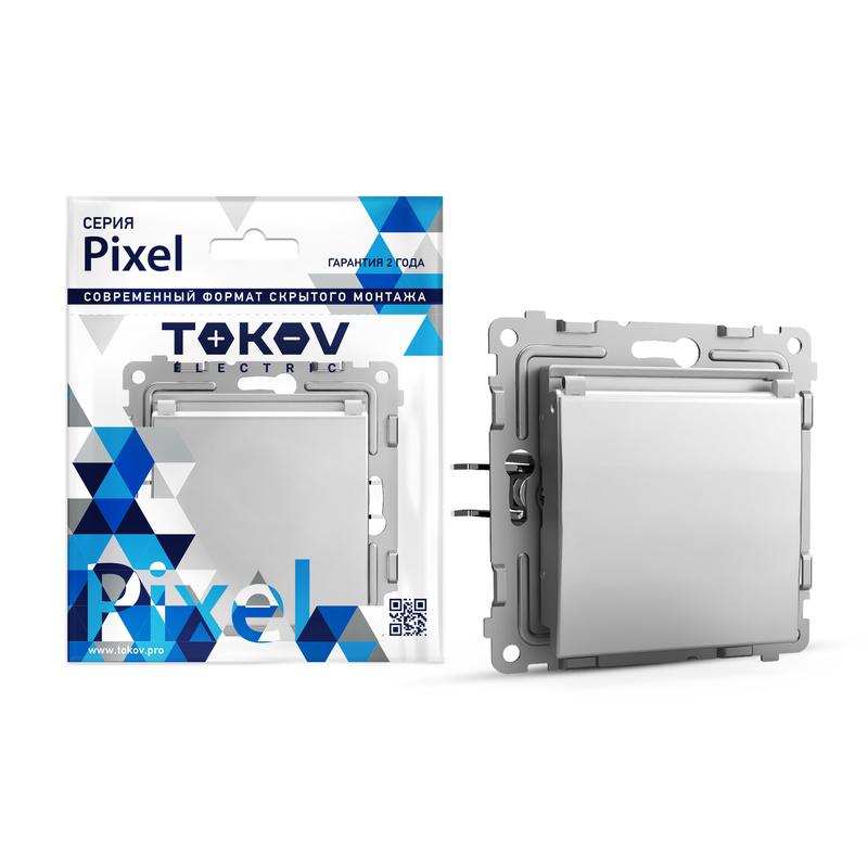 розетка 1-м сп pixel 16а ip20 с заземл. защ. шторки с крышкой механизм алюм. tokov electric tke-px-r1zsw1-c03 с доставкой по МСК, категория розетка штепсельная