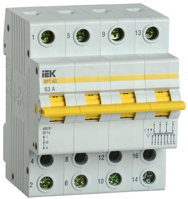 выключатель-разъединитель трехпозиционный 4п врт-63 63а iek mpr10-4-063 с доставкой по МСК, категория выключатель/переключатель модульный для распределительного щита