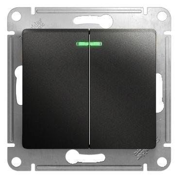 Выключатель 2-кл. СП Glossa 10А IP20 (сх. 5а) 10AX с подсветкой механизм антрацит SE GSL000753 выключатель 2-кл. сп glossa 10а ip20 (сх. 5а) 10ax с подсветкой механизм антрацит se gsl000753 с доставкой по МСК