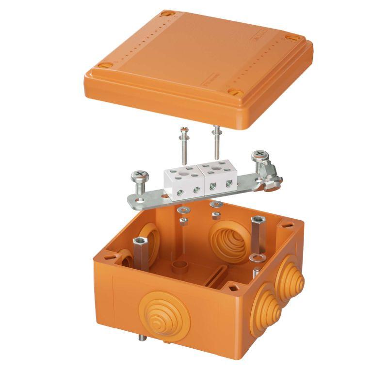 коробка ответвительная fs 100х100х50мм 4р 450в 6а 4кв.мм с каб. вводами и клеммн. ip55 пластик. dkc fsb11404 с доставкой по МСК, категория распределительная коробка/корпус для монтажа на стене и на потолке