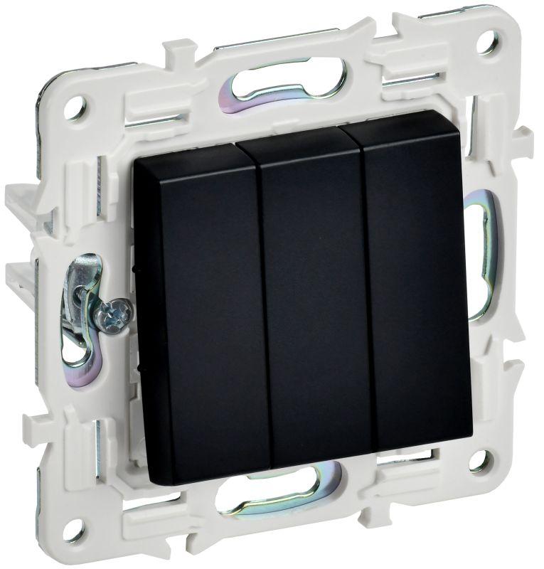 выключатель 3-кл. skandy 10а sk-v11bl черн. iek sk-v30-0-10-k02 с доставкой по МСК, категория выключатели, переключатели
