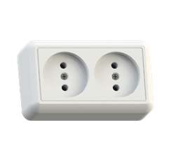 розетка 2-м оп оптима ра10-373 10а ip20 без заземл. с монтаж. пластиной бел. кунцево 8009 с доставкой по МСК, категория розетка штепсельная