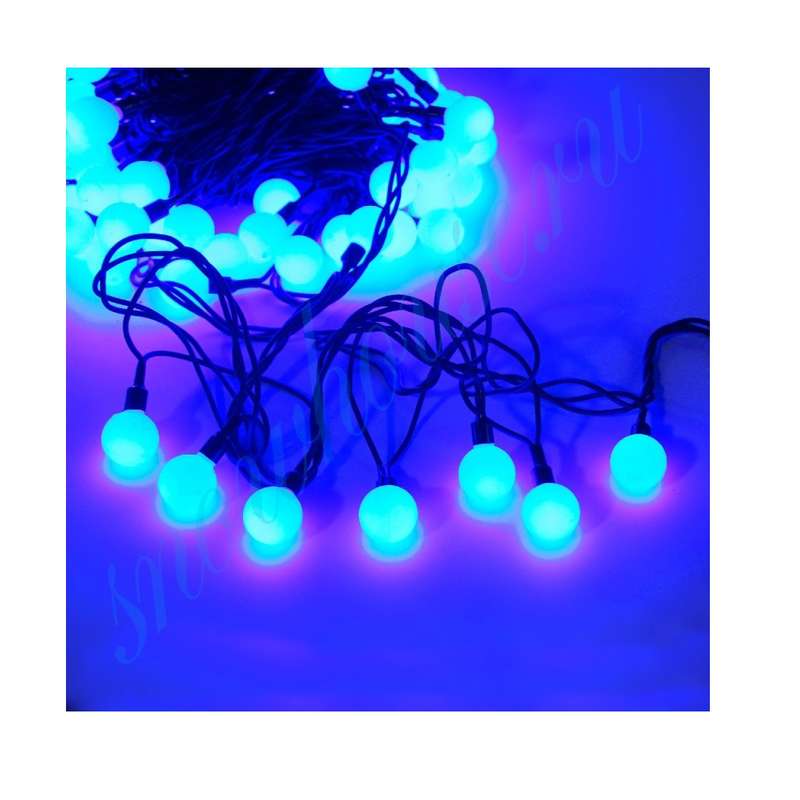 гирлянда светодиодная "шарики" 100led син. 2.4см наружняя соединяемая до 3мод. shlights 4690601004321 с доставкой по МСК, категория освещение иллюминационное