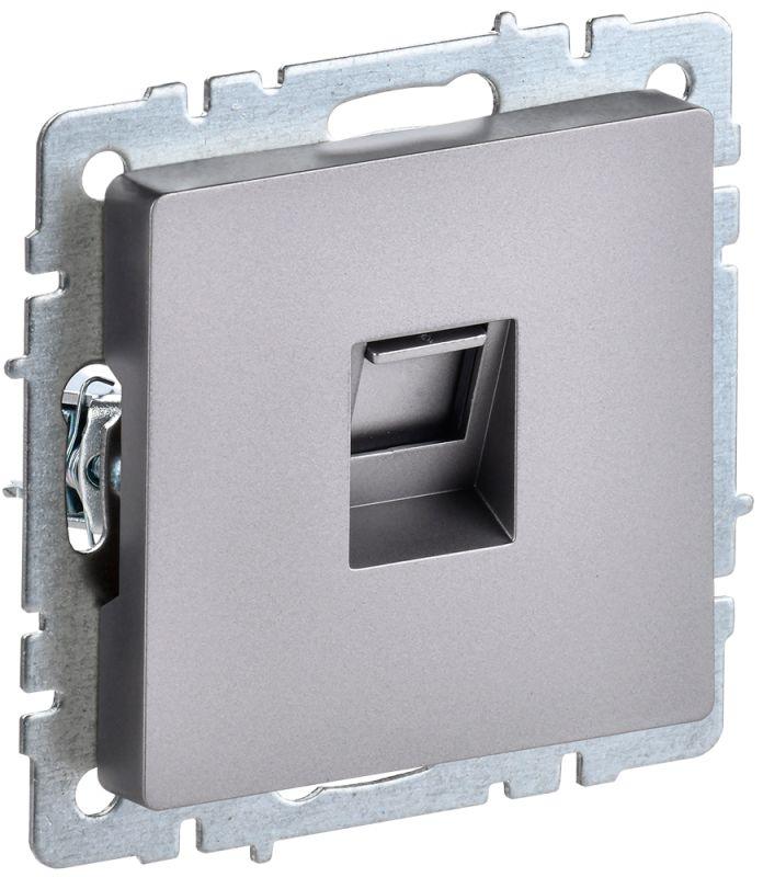 розетка компьютерная сп rj45 кат.6 brite рк11-брс сталь iek br-k10-2-k46 с доставкой по МСК, категория розетка медная коммуникационная (витая пара)