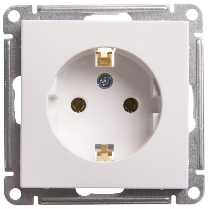 розетка 1-м сп w59 16а ip20 с заземл. без защ. шторок механизм бел. se rs16-154-1-86 с доставкой по МСК, категория розетка штепсельная