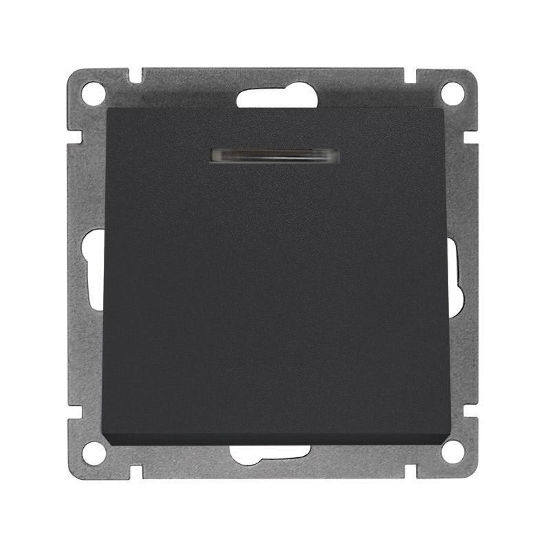 выключатель 1-кл. сп афина 10а ip20 с подсветкой механизм графит universal a0121-gr с доставкой по МСК, категория выключатели, переключатели