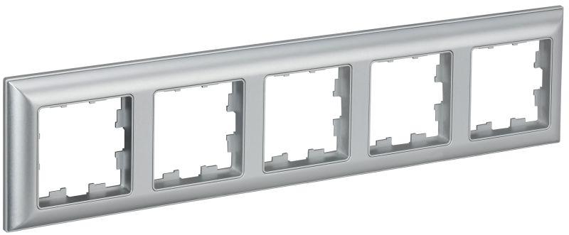 рамка 5-м brite ру-5-бр алюм./алюм. iek br-m52-12-k47 с доставкой по МСК, категория рамка декоративная для электроустановочных устройств