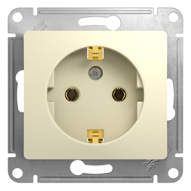 розетка 1-м сп glossa 16а ip20 с заземл. механизм беж. se gsl000243 с доставкой по МСК, категория розетка штепсельная