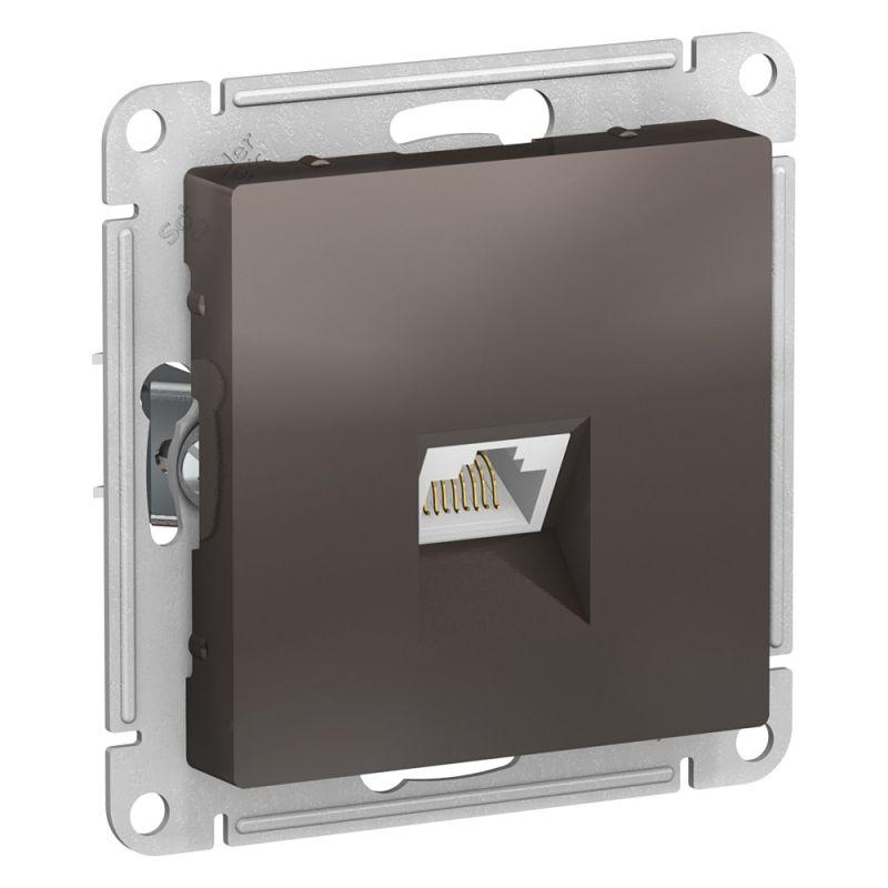 розетка компьютерная atlasdesign rj45 кат.5e механизм мокко se atn000683 с доставкой по МСК, категория розетка медная коммуникационная (витая пара)